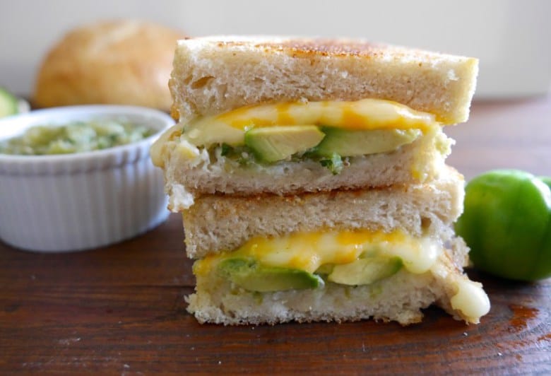 grilled cheese and tomatillo