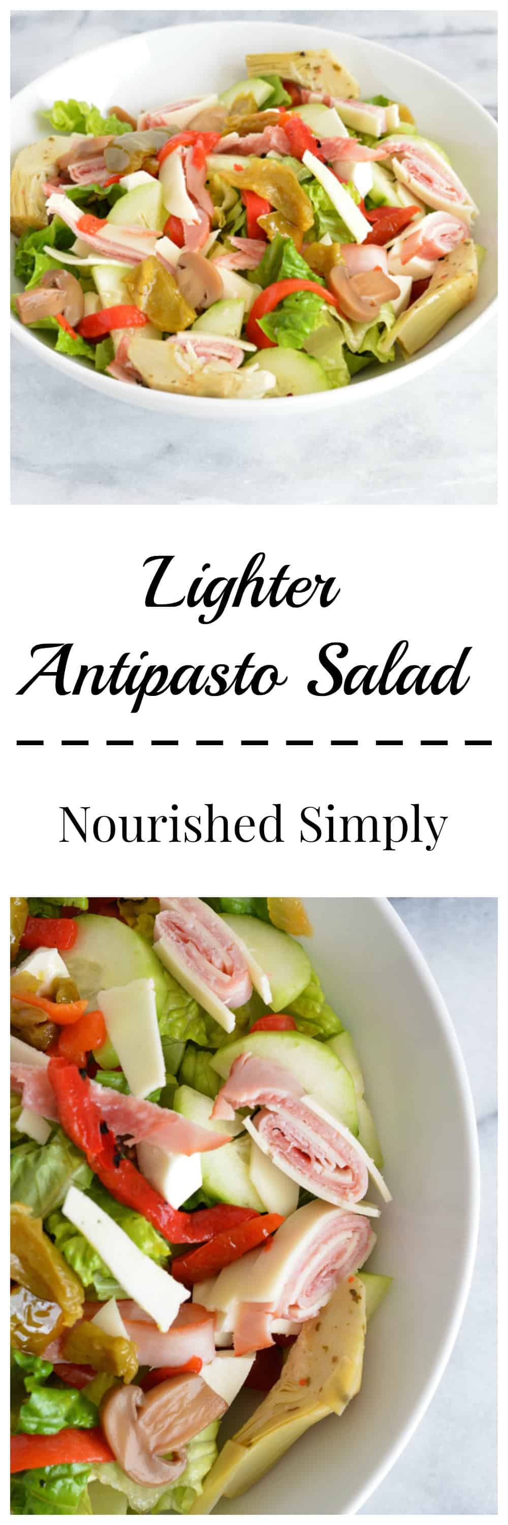 A lower calorie version of antipasto salad with the same great flavors.