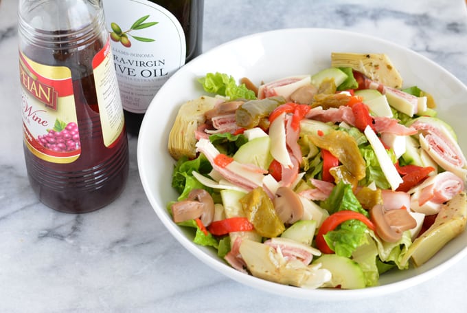 Antipasto Salad is a quick protein rich meal.