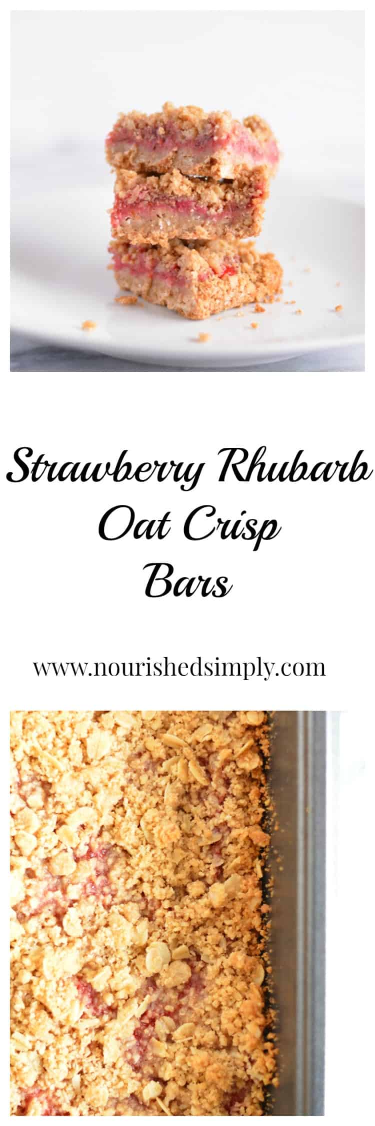 Strawberry Rhubarb Oat Crisp Bars are full of fiber with oats, oat bran, and chia seeds!