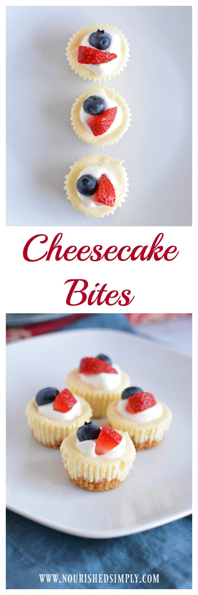 Small bite desserts like these cheesecake bites are perfect for the dessert lover who can't choose between just one dessert.