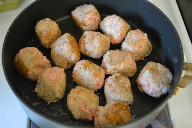 Turkey Meatballs Cooking