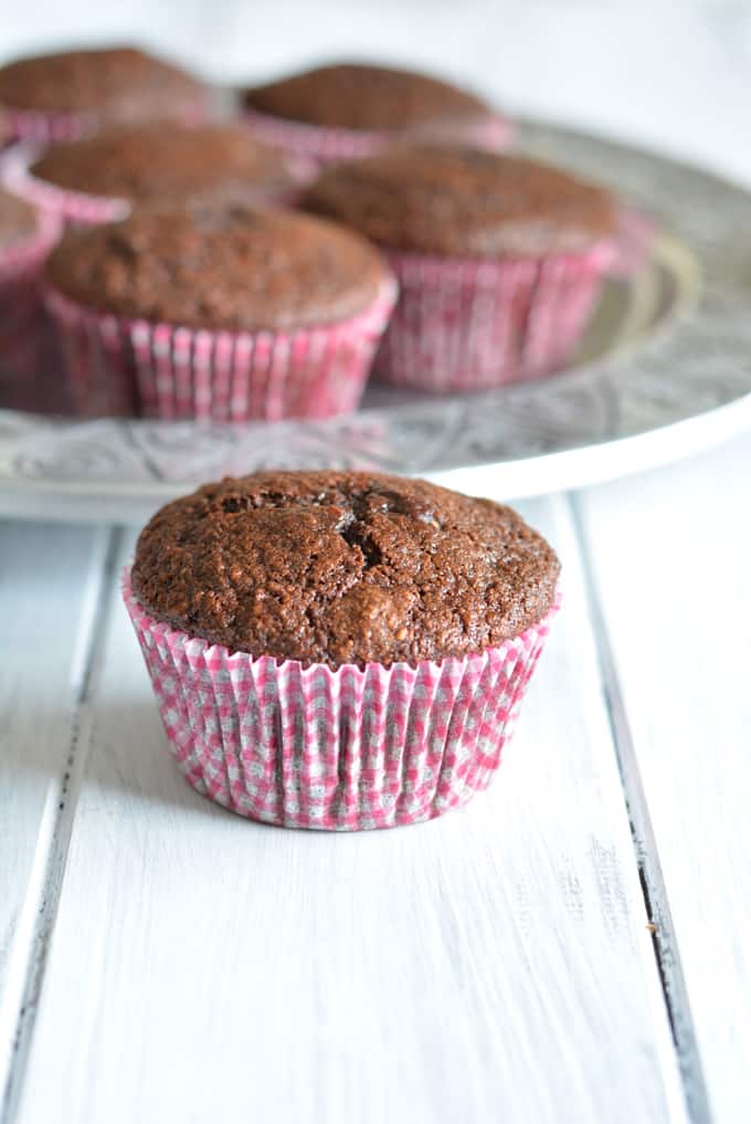 Who doesn't love chocolate, especially for breakfast? Whole wheat chocolate muffins are a great source of fiber to start your day with!