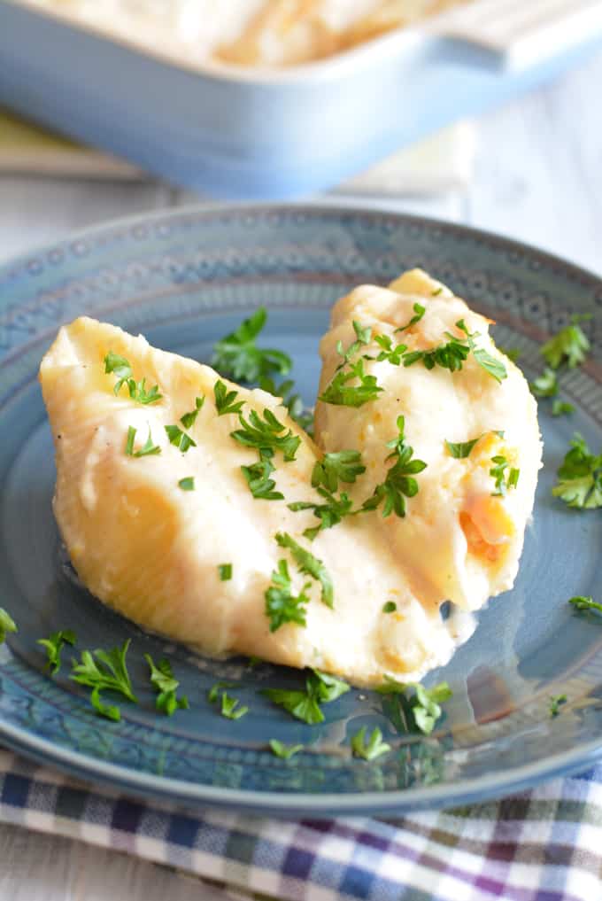 A Fall version of stuffed shells. Butternut squash adds a Fall flavor to this Italian dish.