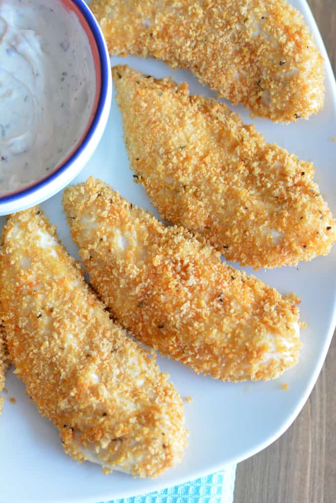 Baked chicken tenders marinated in ranch dressing are just as good as fried without all the fat. Get your chance to win Siggi's Yogurt Giveaway.