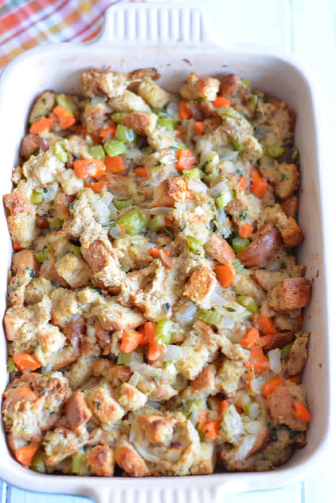 Reduced Sodium Whole Wheat Herb Stuffing - Nourished Simply