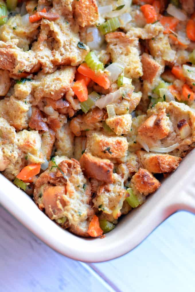 Reduced Sodium Whole Wheat Herb Stuffing - Nourished Simply