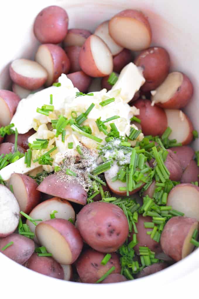 Slow Cooker Sour Cream Chive Potatoes
