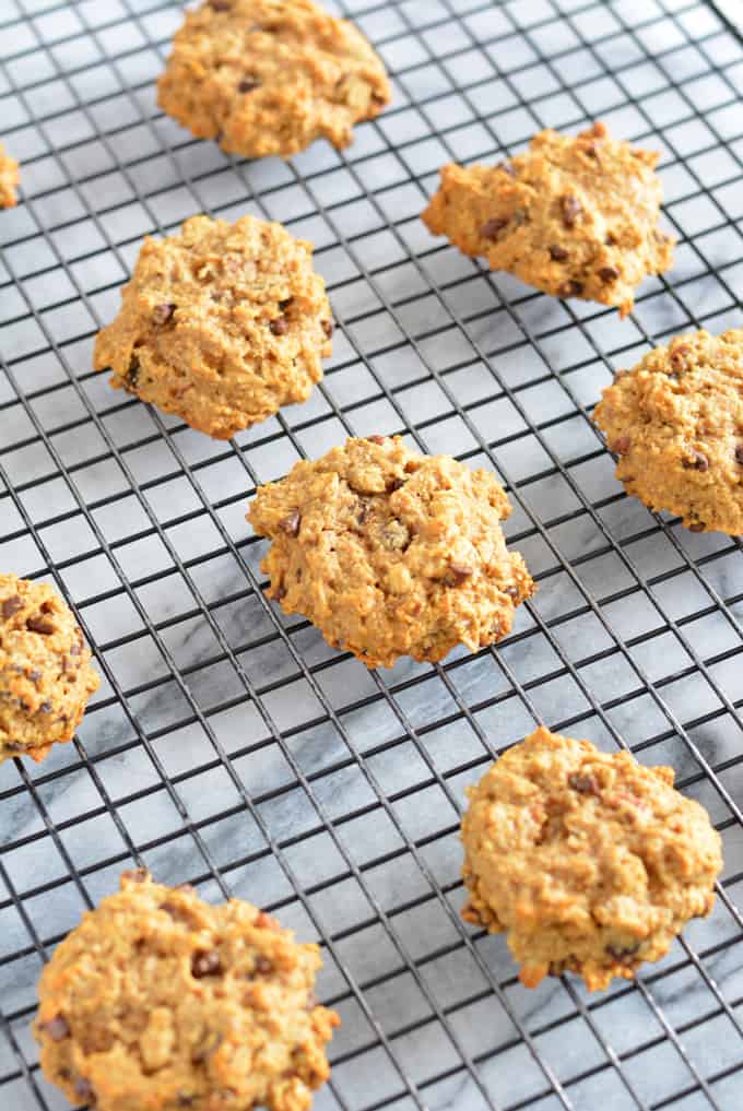 Peanut Butter Oatmeal Breakfast Cookie on a rack.