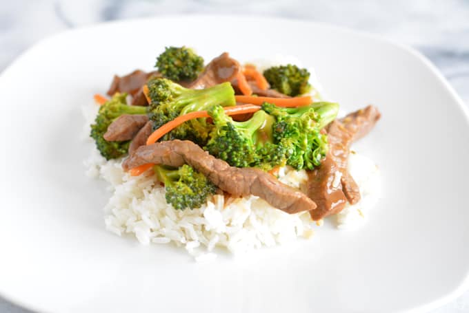 Beef and broccoli stir fry is a quick and easy protein rich dinner.