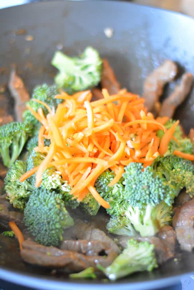 Beef and broccoli stir fry is a quick and easy protein rich dinner.