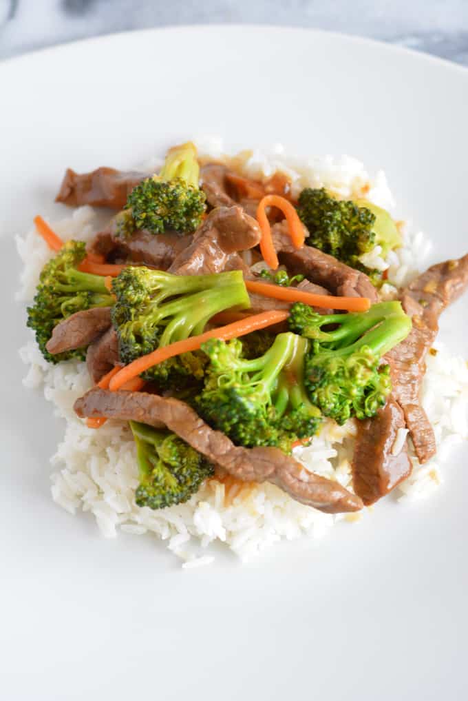 Beef and broccoli stir fry is a quick and easy protein rich dinner.