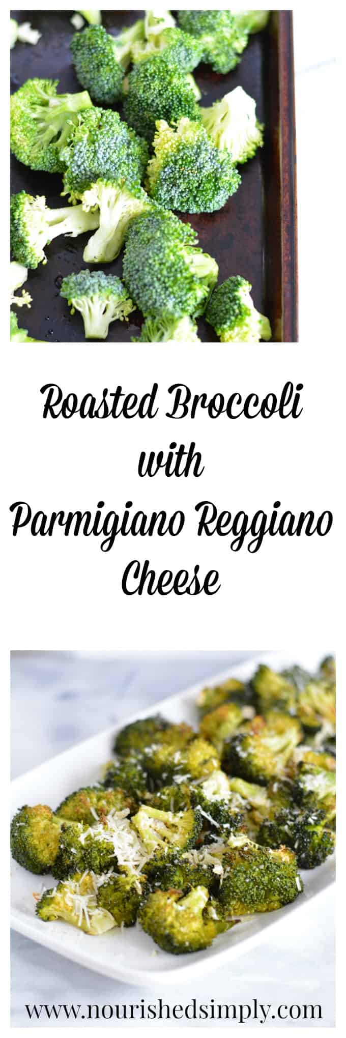 Roasted Broccoli with Parmigiano Reggiano Cheese lets you enjoy broccoli with cheese without the extra calories of traditional broccoli with cheese sauce.
