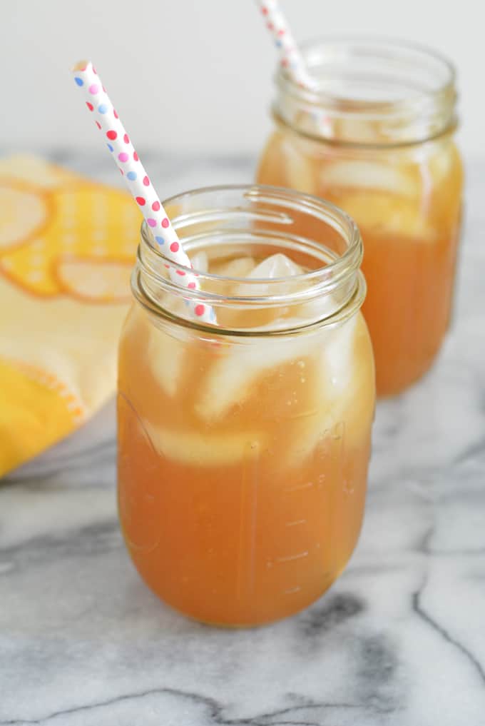 Mango Pineapple Tea in mason jars