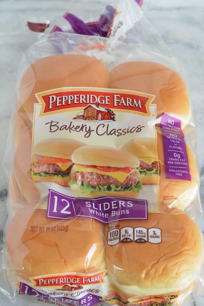 Bacon Cheddar Cheeseburger Sliders are the perfect game day snack. Baked in the oven there is no need to turn on your grill. Pepperidge farm sliders make game day easy. #sponsored #easyrecipes #gamedayrecipes #respectthebun #snacks #sliders #burgers